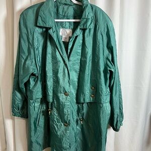 CNO New York Green Trench Coat Lightweight Mid-Length